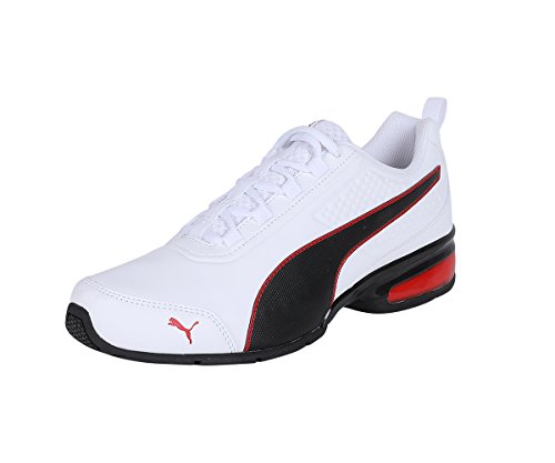 PUMA Unisex Leader VT SL Road Running Shoes, Puma White-Puma Black-Flame Scarlet