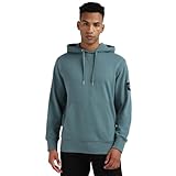 Calvin Klein Hoodie Badge con Capucha para Hombre, Turquesa (North Atlantic), XS