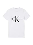 Calvin Klein Camiseta de Manga Corta Hombre Core Monologo Slim Fit, Blanco