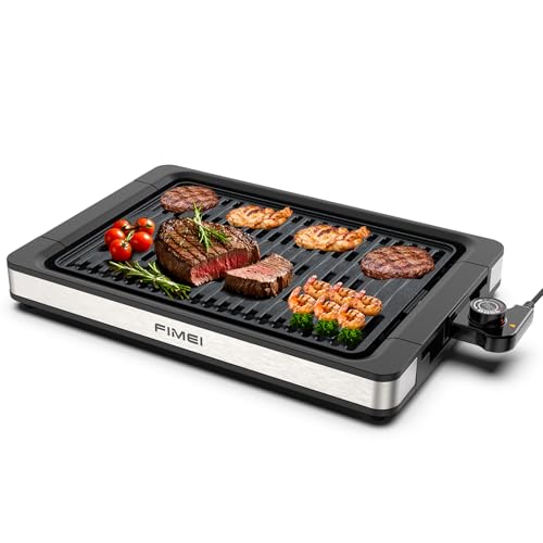 FIMEI Parrilla de Mesa 1800W, Barbacoa Eléctrica para Interior y Exterior