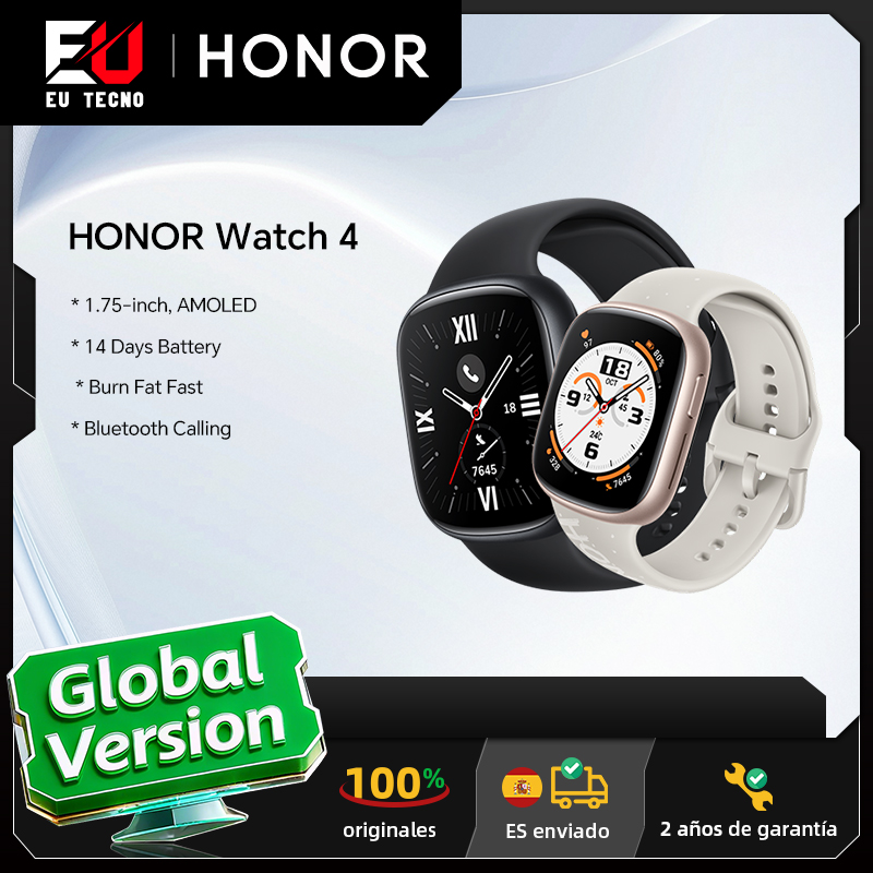 Reloj HONOR Watch 4 5ATM Monitor de oxígeno en sangre BT5.2 GPS Bluetooth 5,2 batería 14 días