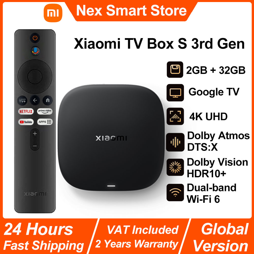 Xiaomi TV Box S 3rd Gen, Smart Android TV Box 4K UHD reproductor multimedia, Dolby Vision HDR10