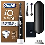 Oral-B iO 6 Cepillo De Dientes Eléctrico Negro con Mango Recargable, 3 Cabezales, 1 Estuche De Viaje