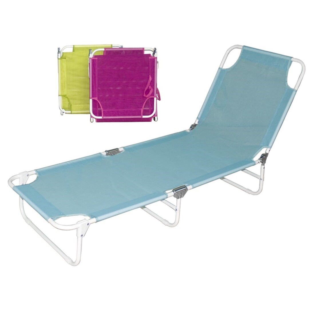 Tumbona Metal Varios Colores Plegable 186x56x23cm para Exterior