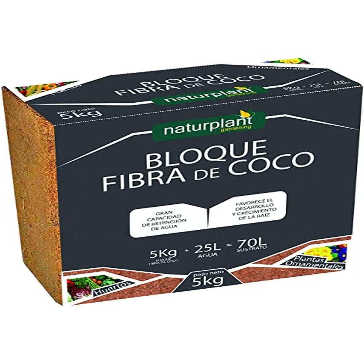 Bloque de Fibra de Coco de 5KG para Sustratos. Aumenta la Eficiencia de Tu Cultivo
