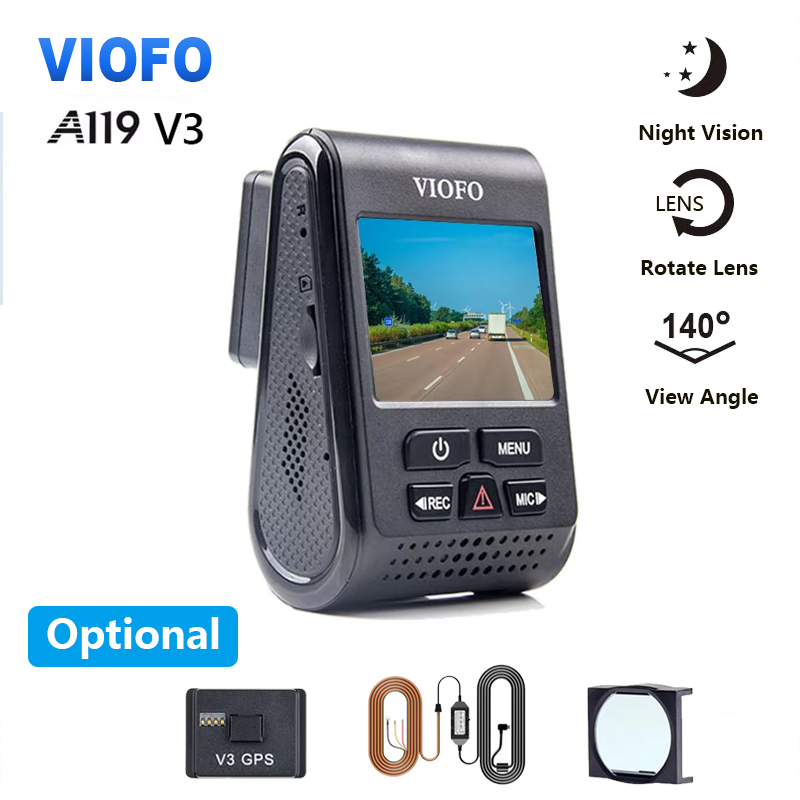 VIOFO A119 V3 2K coche DVR Super visión nocturna Quad HD modo estacionamiento G-Sensor