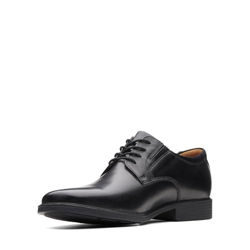 Clarks Tilden Plain Derby, Zapatos de Cordones Derby para Hombre Negro Black Leather