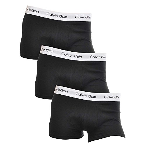 Calvin Klein Calzoncillos bóxer Hombre Pack de 3 Low Rise Trunks Ropa Interior, Negro (Black)