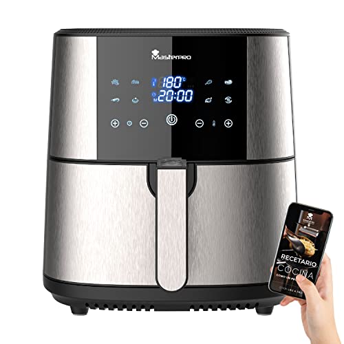 MasterPro Foodies | Freidora Sin Aceite | Air Fryer XXL con Capacidad de 6L y 1800W de Potencia