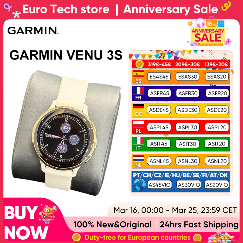 Garmin Venu 3s smartwatch Fitness Pantalla táctil AMOLED de 1,2 pulgadas