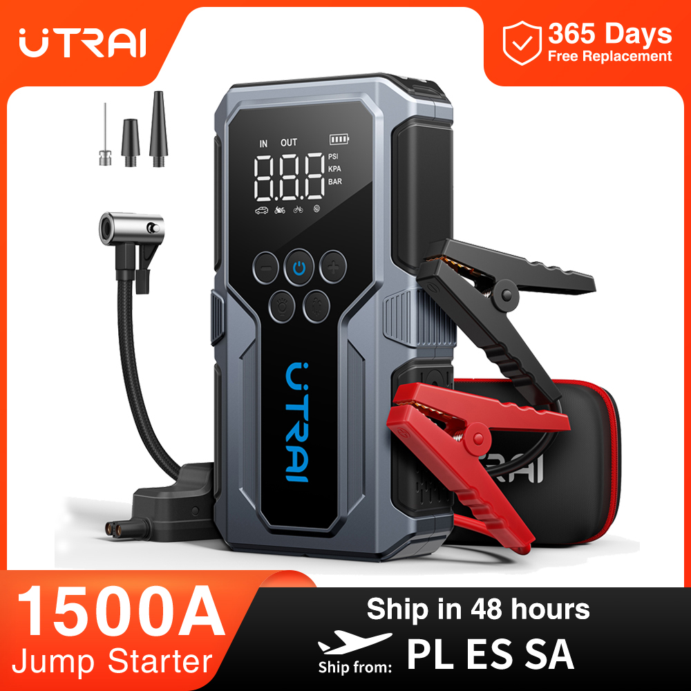 UTRAI 1500A arrancador de batería de coche banco de energía portátil 150PSI bomba de aire
