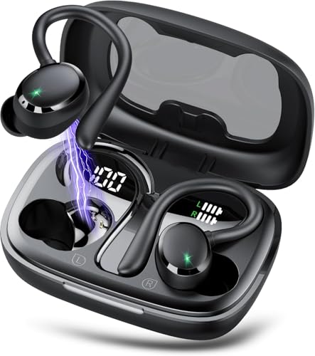 Auriculares Inalambricos Deportivos, Auriculares Bluetooth 5.3 con 4 HD Mic, 72H Cascos Inalambricos