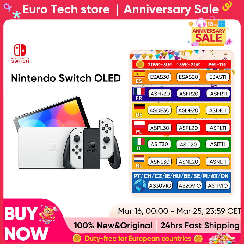 Nintendo Switch-consola OLED con pantalla de 7 pulgadas, consola ajustable de Audio mejorada