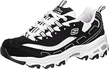 Skechers D'Lites Biggest Fan Regular, Zapatillas, Mujer, Black Trubuck/White Mesh/ Silver Trim, 39