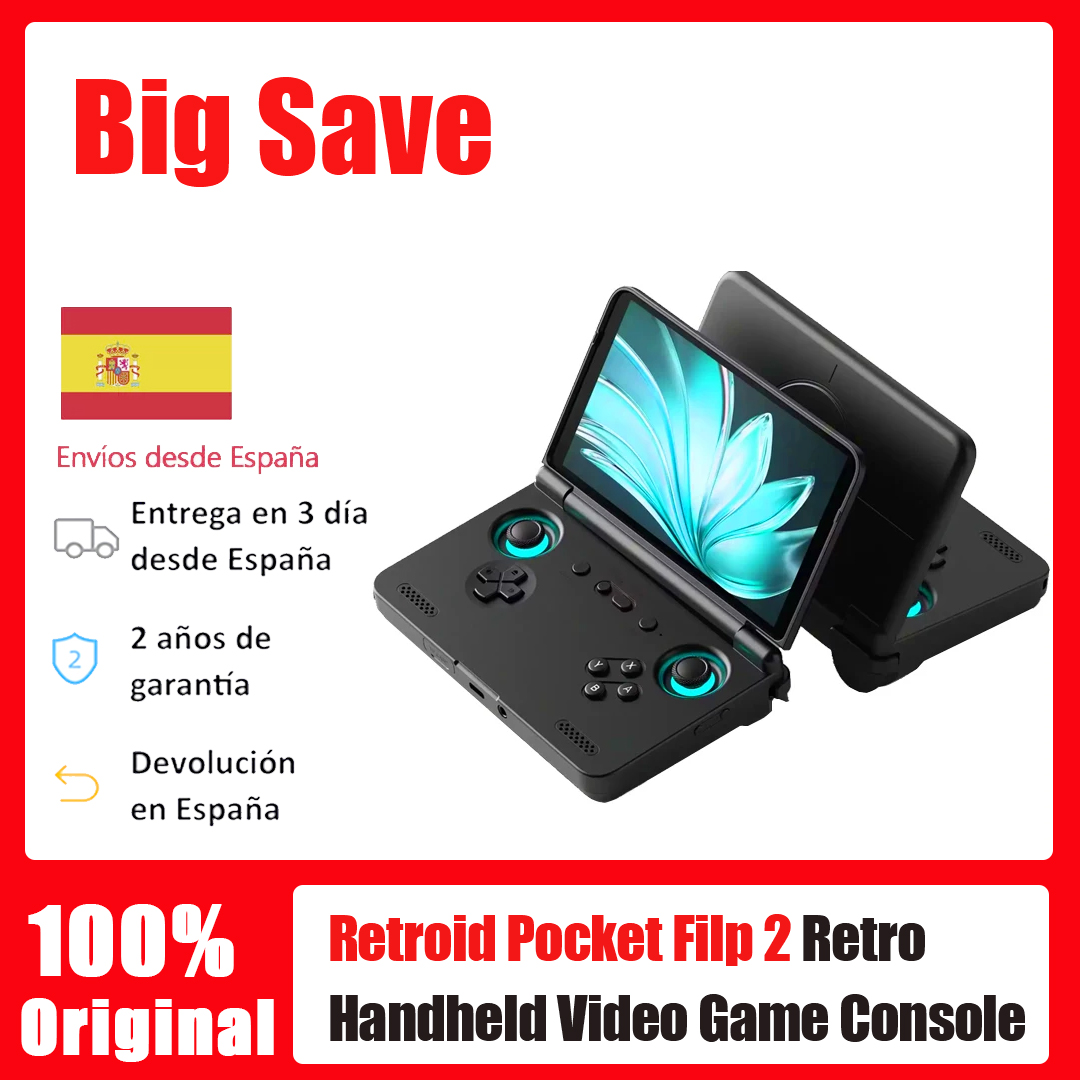 Retroid Pocket Flip 2 SD865 / D1100 Consola de juegos portátil retro 1080p 500Nits