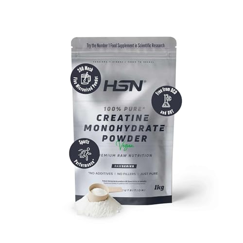 HSN Creatina Monohidrato Micronizada 1kg | 100% Pura, Sin Sabor | Vegana, Sin Gluten y Sin Aditivos