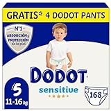 Dodot Pañales Bebé Sensitive, 168 Pañales + 4 Pants de Regalo