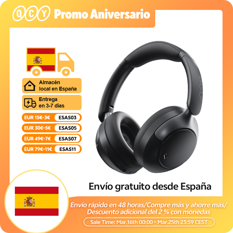 QCY H3 Pro ANC auriculares inalámbricos 50dB cancelación de ruido auriculares de Audio espacial