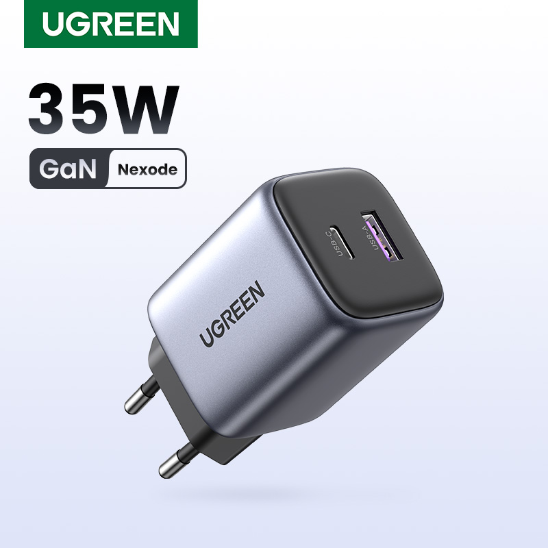 Cargador UGREEN GaN de 35W con USB PD3.0 QC3.0 - Cargador rápido para móviles, tablets