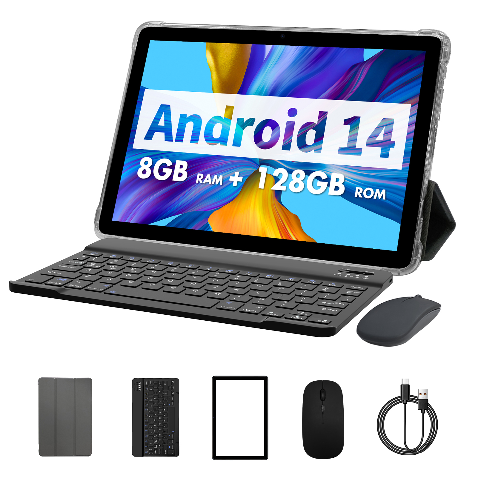 Tableta PRITOM TAB11 de 8GB de RAM, 128GB de ROM, Octa Core, WiFi 5G, con Teclado, Ratón y Funda