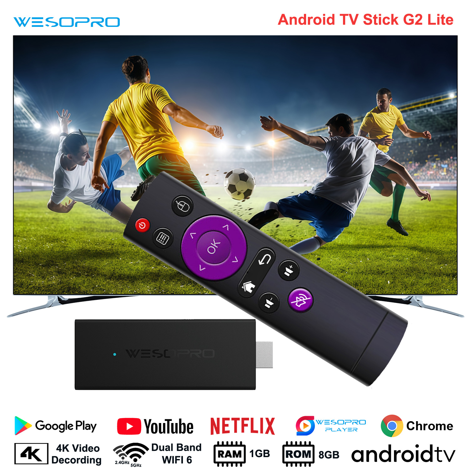WESOPRO Android TV Stick G2