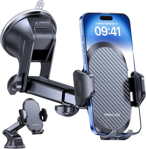Miracase Soporte Movil Coche [2026 Ventosa Potente] Suporte Telemovel Carro en Salpicadero