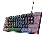 GXTrust 867 Acira Teclado Mecánico 60% Español QWERTY, Teclas de Doble Función, Iluminación RGB