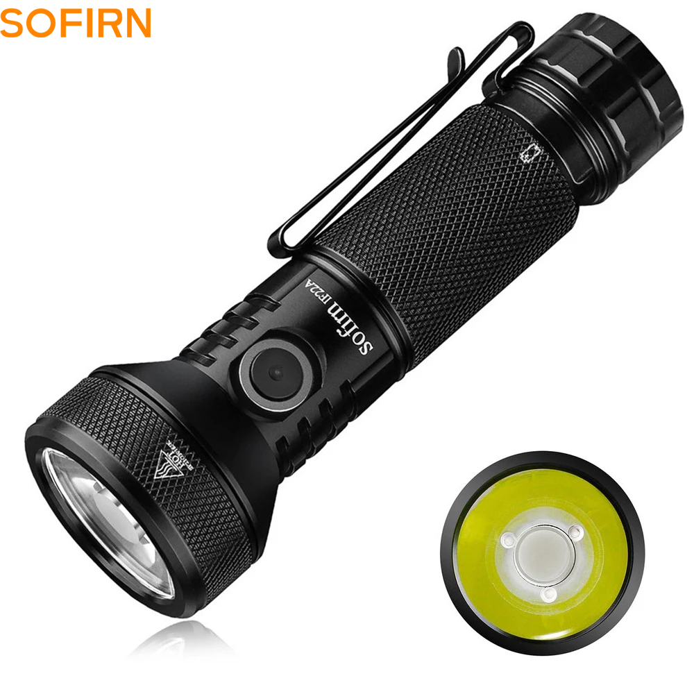 Linterna LED Sofirn IF22A de 21700 con USB C 3A SFT40, 2100l, 680M y Lanza Recargable