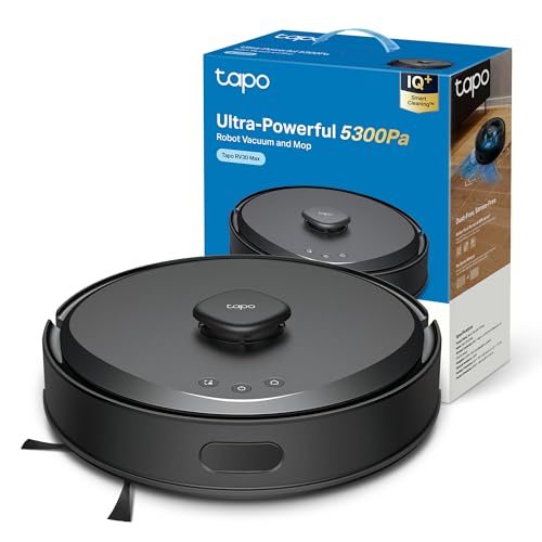 Tapo RV30 MAX - Robot Aspirador con 5300Pa, Doble Navegación LiDAR+IMU