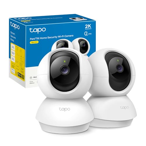 Tapo C210(2-Pack) - Cámara IP WiFi 360° Cámara de Vigilancia 2K (3MP),Visión Nocturna