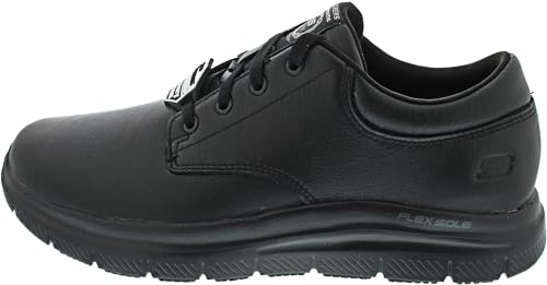 Skechers BLK Hombre Zapatos de vestir par uniforme, Black