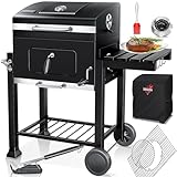 KESSER® Parilla de Carbón con Carrito Grill con Tapa, Ruedas, Mango de Acero Inoxidable