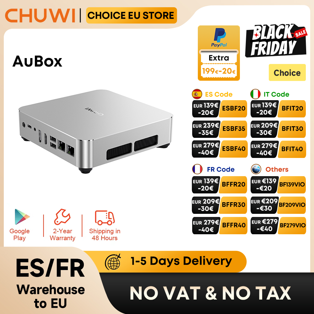 Mini PC CHUWI AuBox AMD R7 8745HS/Intel i9-13900HK, 32GB de RAM y 512GB de SSD Windows 11 WiFi 6