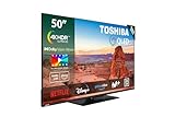 Toshiba 50QV3463DG Smart TV QLED 4K UHD de 50", sin Marcos, con HDR10, Dolby Audio, Compatible con