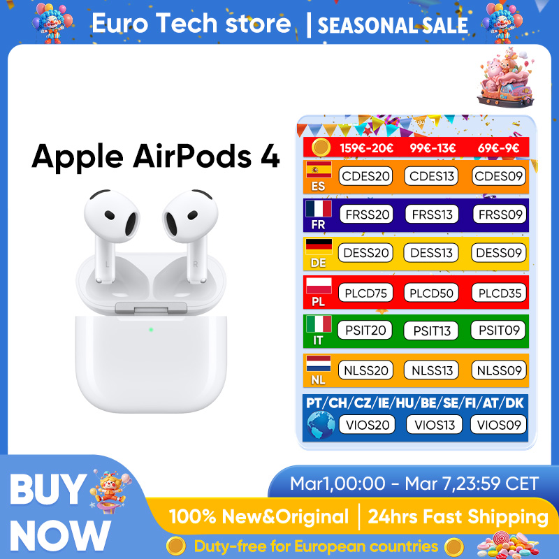Auriculares Inalámbricos Bluetooth Apple AirPods 4 Originales con Cancelación de Ruido