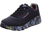 Skechers UNO LITE LOVELY LUV, Zapatillas para Niñas, Black Synthetic/Multi Trim