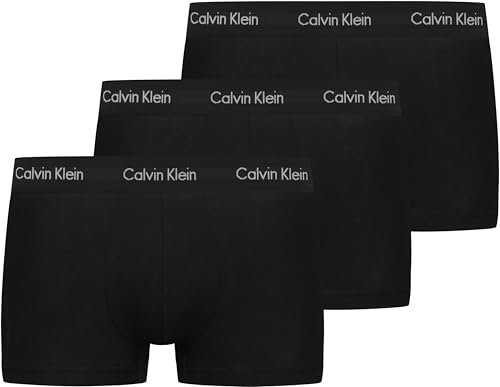 Calvin Klein Calzoncillos bóxer Hombre Pack de 3 Low Rise Trunks Ropa Interior, Negro