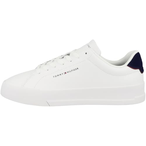 Tommy Hilfiger Court Sneaker Detail Essential de Piel, Blanco