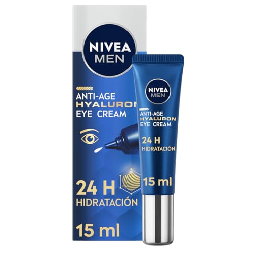 NIVEA MEN Hyaluron Contorno de Ojos Antiedad con Ácido Hialurónico (1 x 15 ml), crema antiarrugas