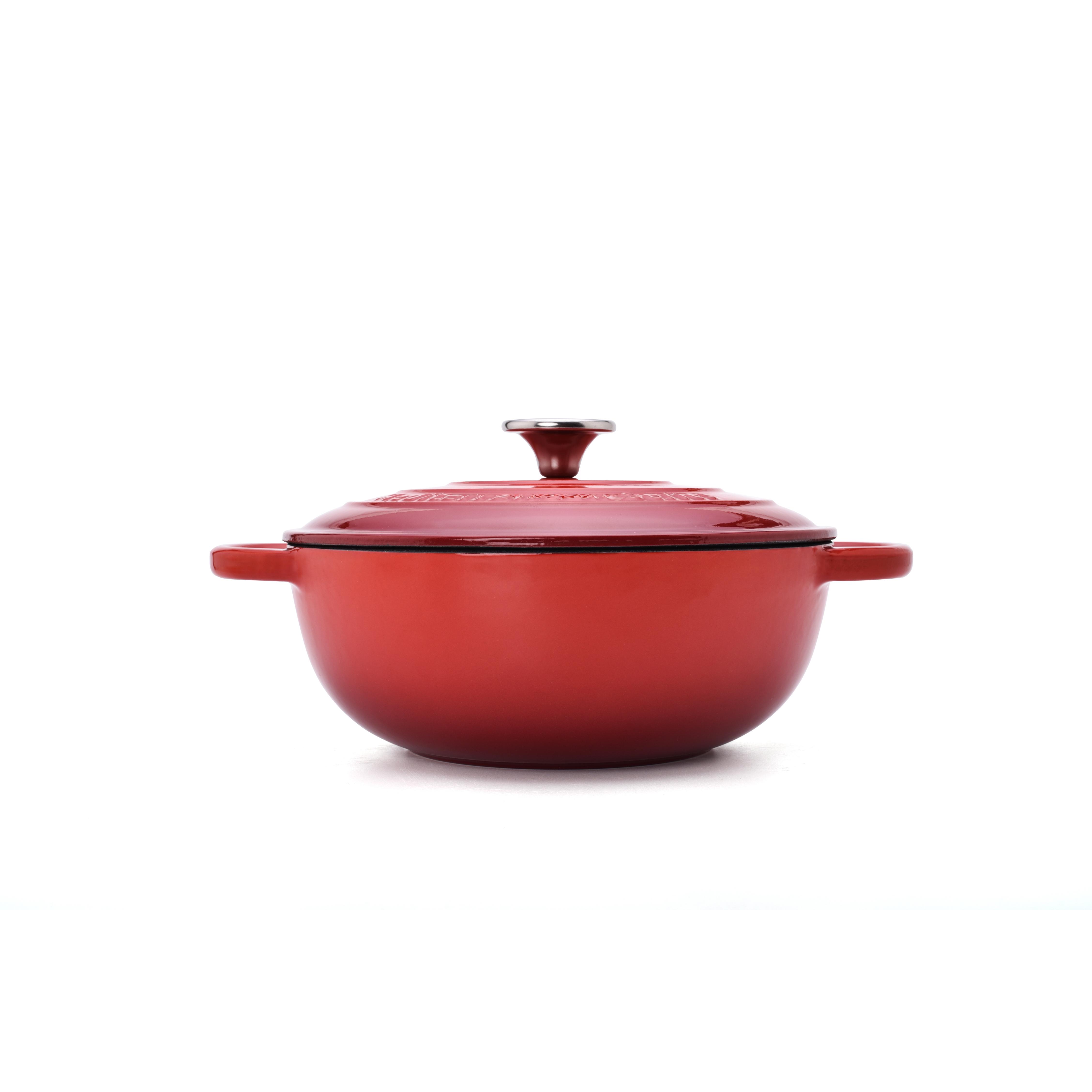 MAXWORK Cocotte Olla Esmaltada de Hierro Fundido Φ24 Roja