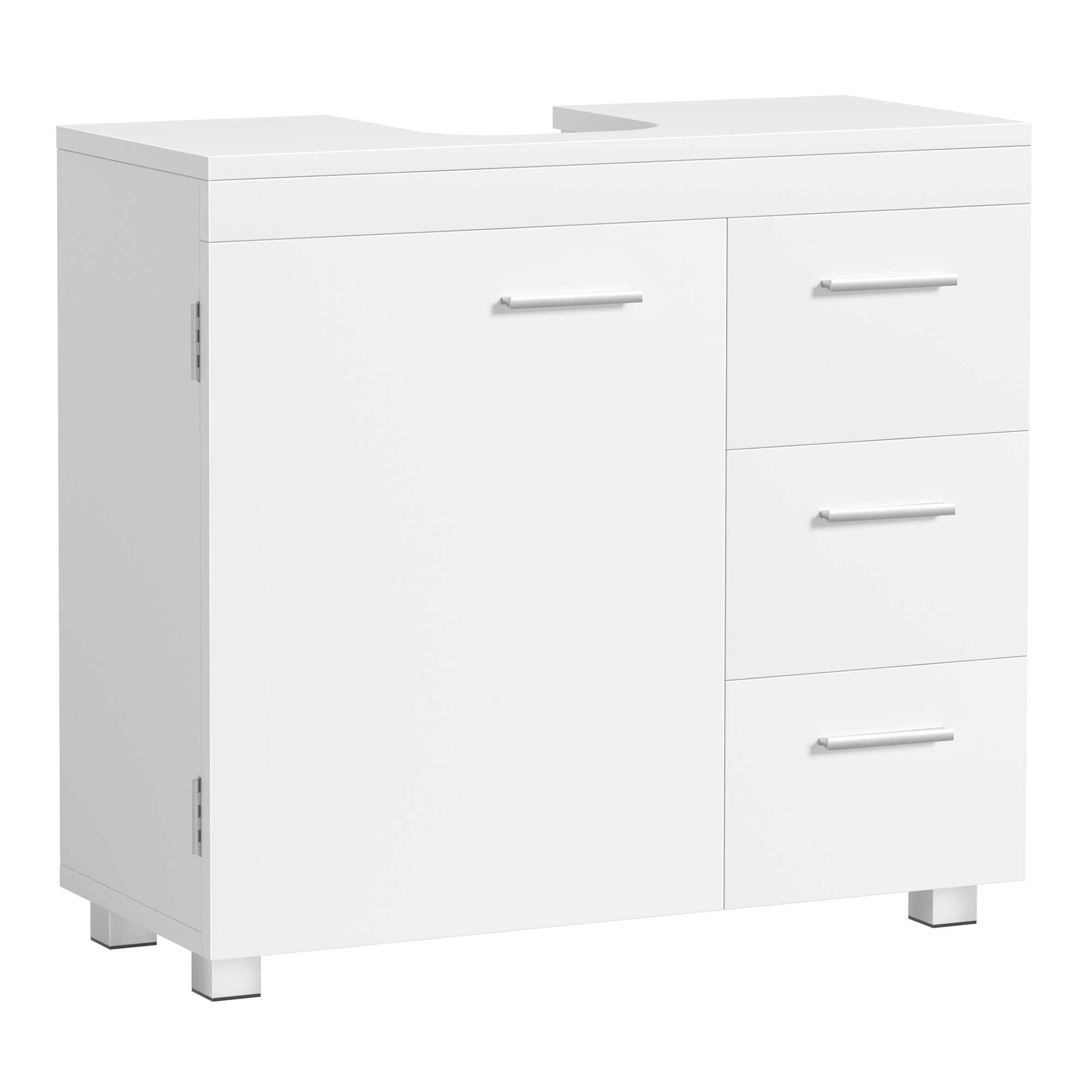VASAGLE Mueble Bajo Lavabo, Armario de Baño, 3 Cajones, 2 Compartimentos
