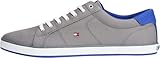 Tommy Hilfiger Zapatillas para Hombre Sneaker con Suela Vulcanizada, Gris (Steel Grey)