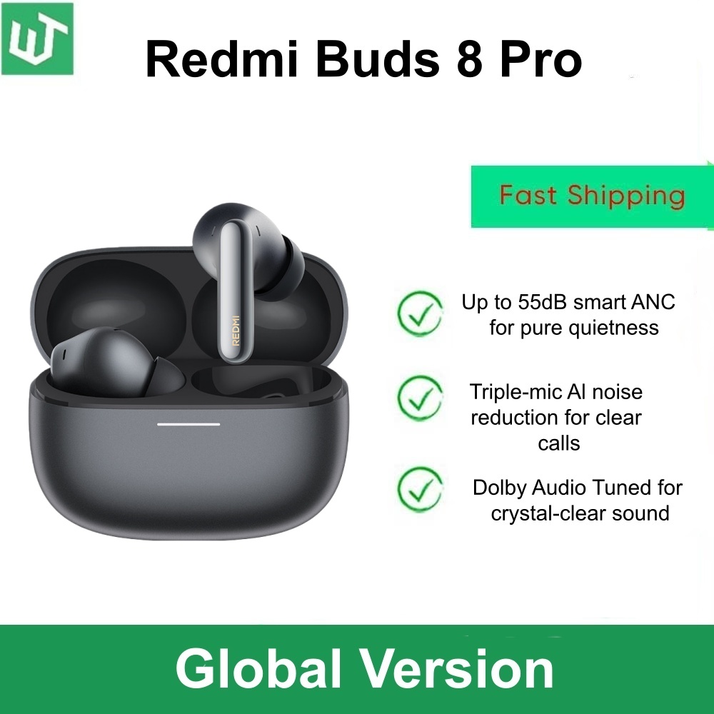 Xiaomi Redmi Buds 8 Pro Bluetooth 5.4 con IA, 3 Micrófonos y Cancelación Activa de Ruido de 55dB