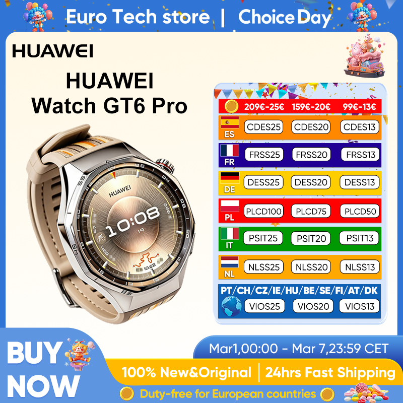 HUAWEI Watch GT 6 Pro de 46 mm con GPS Pantalla táctil AMOLED de 1,47", 21 días de autonomía, NFC,