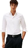 Tommy Hilfiger Camisa Hombre Flex Poplin Kent Collar Slim Fit, Blanco