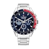 Tommy Hilfiger Reloj Analógico de Cuarzo Multifunción para Hombre con Correa de Acero Inoxidable