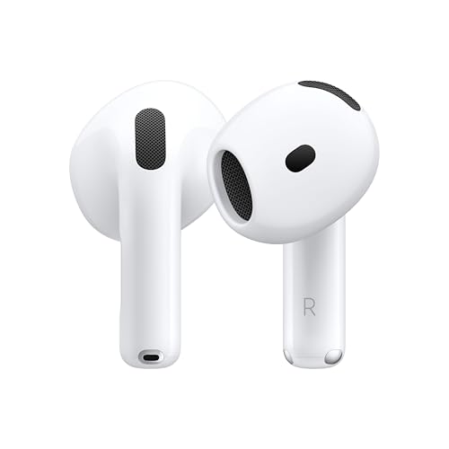 Apple AirPods 4, Auriculares inalámbricos, Bluetooth, con Audio Espacial Personalizado