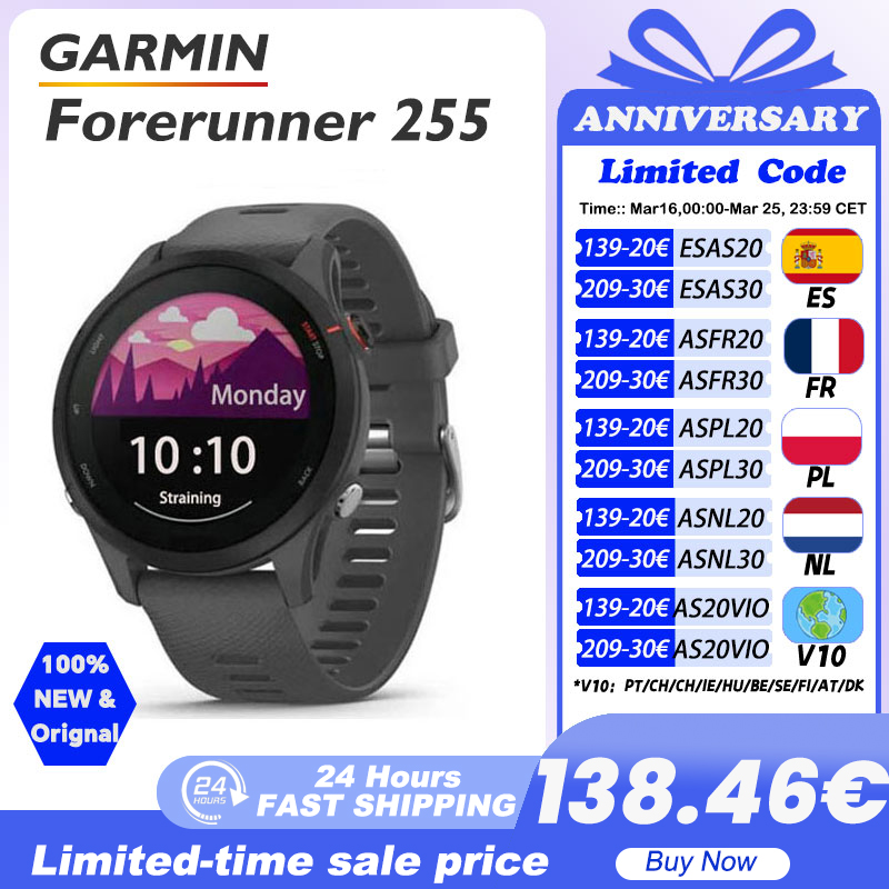 Garmin Forerunner 255 Sports Smartwatch 46mm 1.3'' Pantalla a color 14 días Vida de la batería