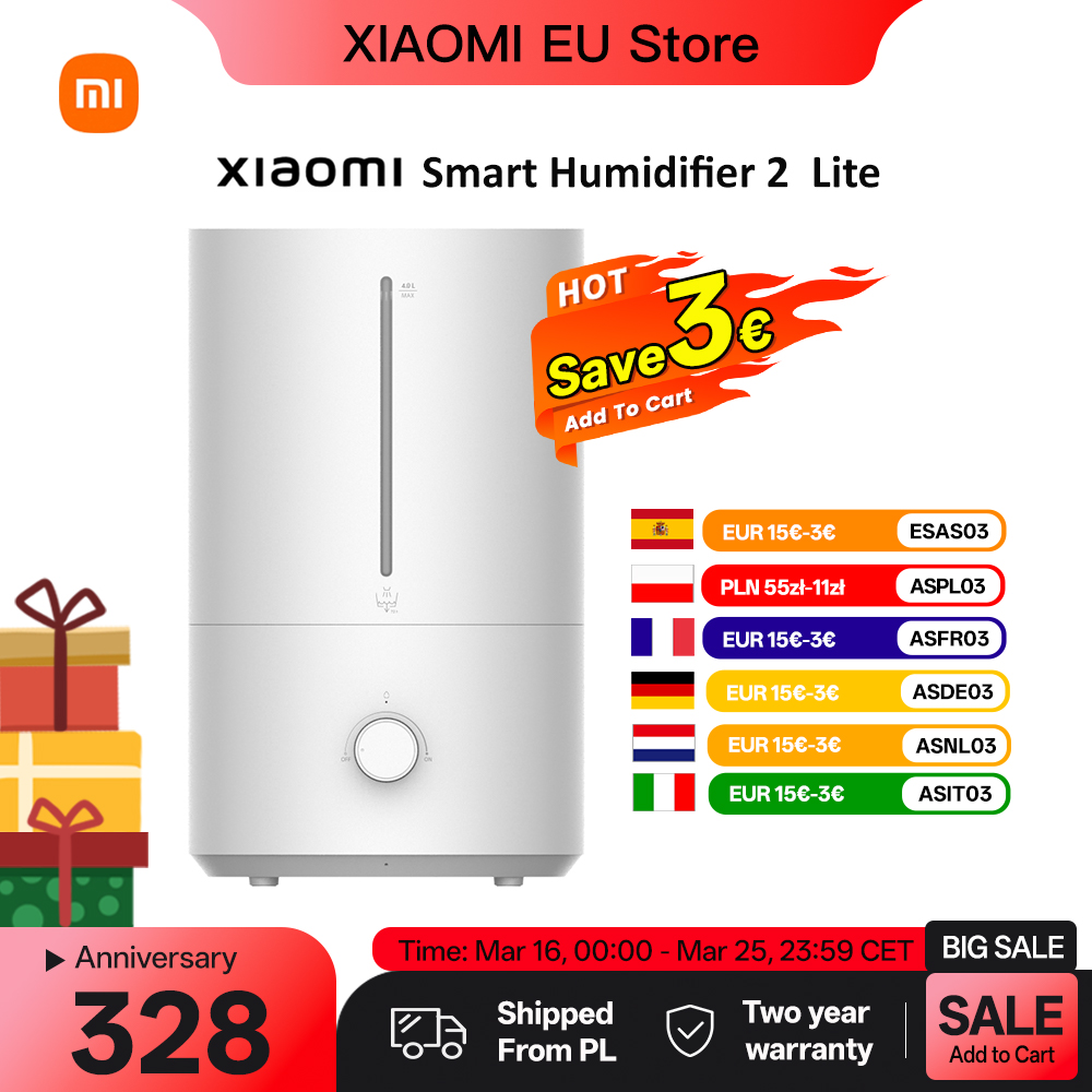 XIAOMI Humidificador 2 Lite Humidificador con Humidificación 300 ml/h