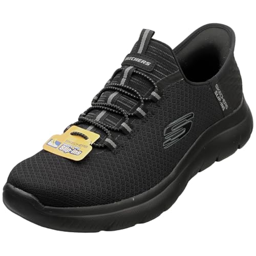 Skechers Hombre Summits High Range Zapatillas, Black Mesh/Trim